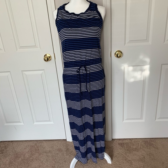 GAP Dresses & Skirts - GAP drawstring striped maxi dress 2/$15